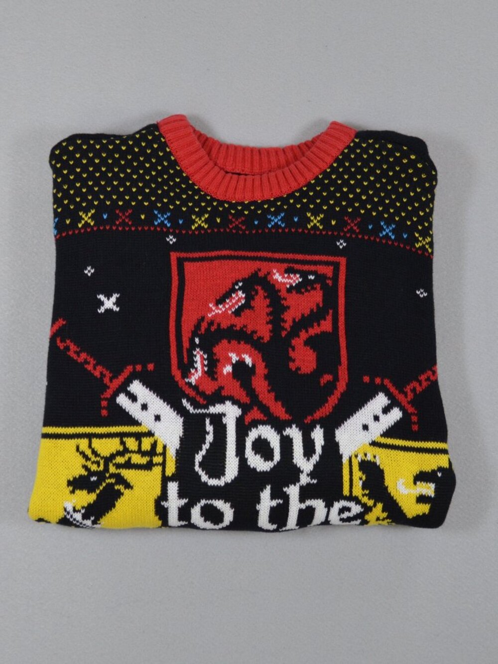 🐉 Game of Thrones Ugly Christmas Sweater Joy to the Realm L - Picture 2 of 11